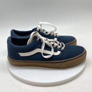 Vans Old Skool Mens 8 Blue Athletic Skate Walking Canvas Shoes Sneakers 500714